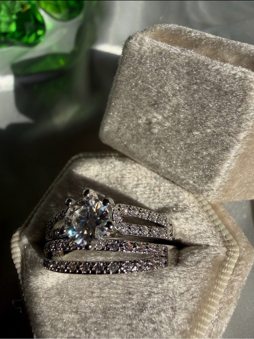 Stunning 2-Piece Moissanite Bridal Ring Set | Size 9 | 925 Sterling Silver | NEW